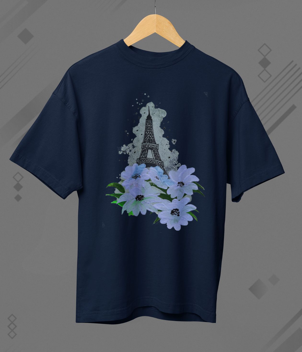 Whispers Of Paris - Terry Oversized T-Shirt - Dark
