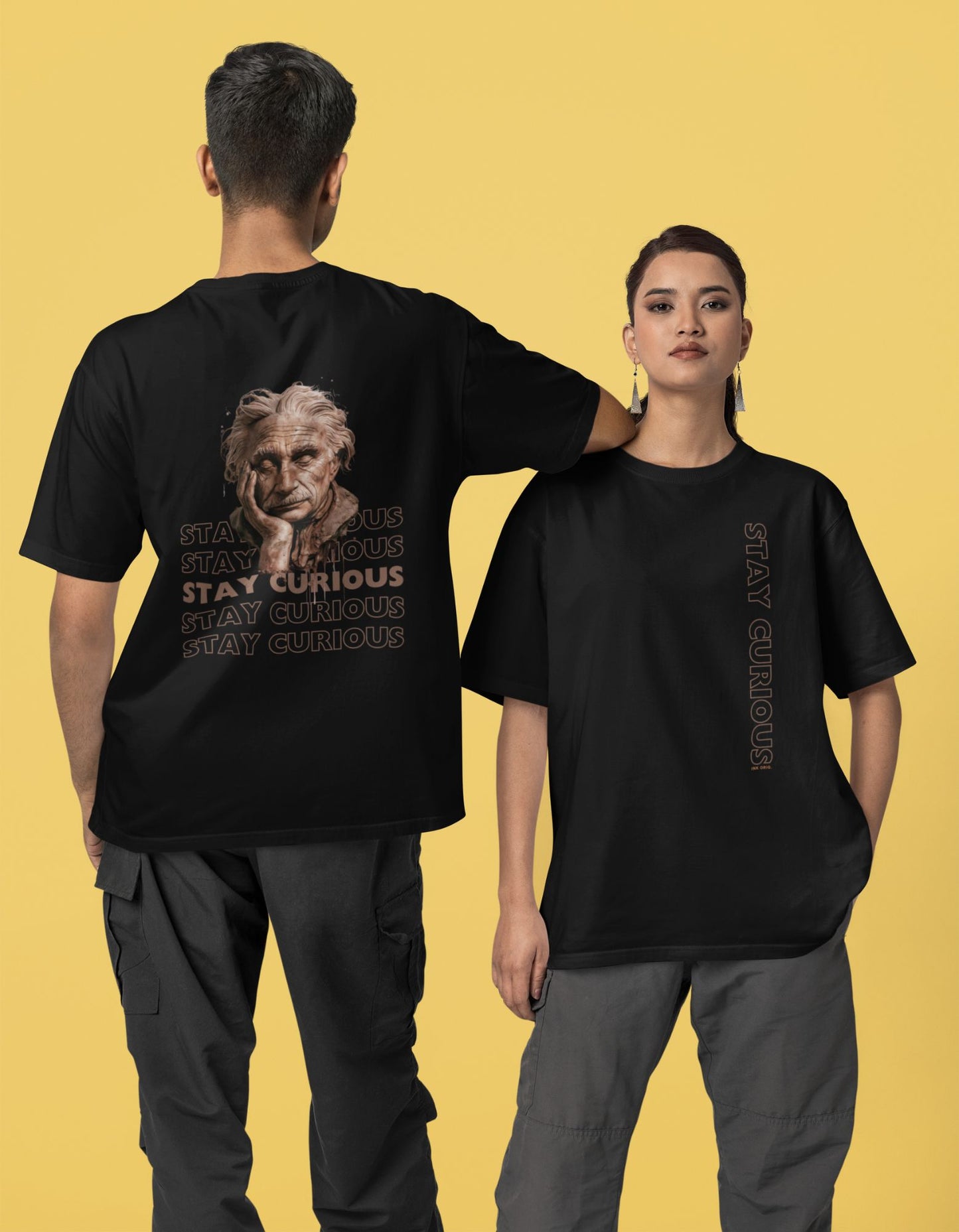 Stay Curious - Unisex Oversized Classic T-Shirt - Dark - aiink