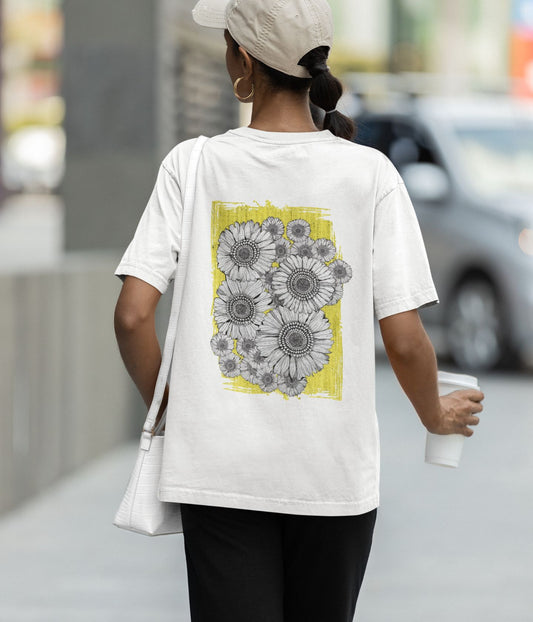 Sunflower Smiles - Terry Oversized T-Shirt