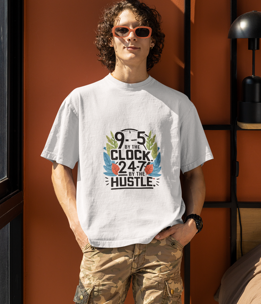 9-5 Hustle - Men's Terry Oversized T-Shirt
