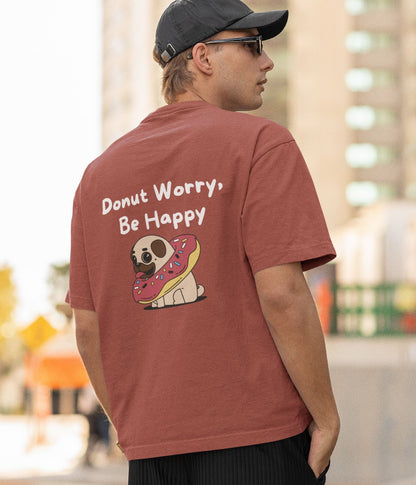 Donut Worry - Unisex Oversized Classic T-Shirt - Dark - aiink