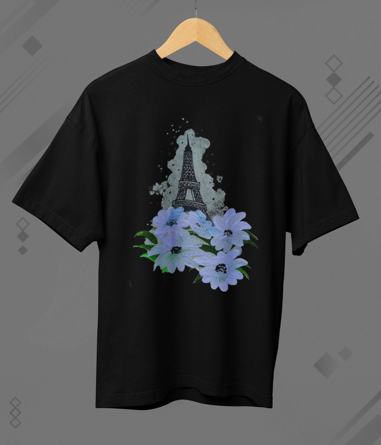 Whispers Of Paris - Terry Oversized T-Shirt - Dark