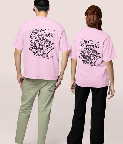 Cute Faces Doodle - Oversized Classic T-Shirt