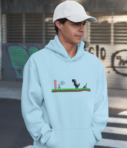 Mario Meets Dino - Unisex Hoodie