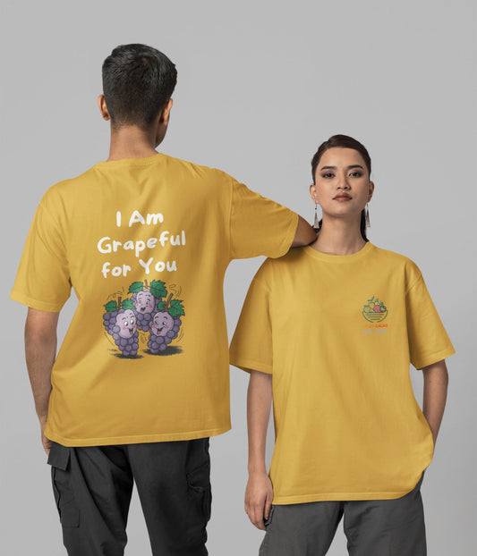 I Am So Grapeful For You - Unisex Oversized Classic T-Shirt - Dark - aiink