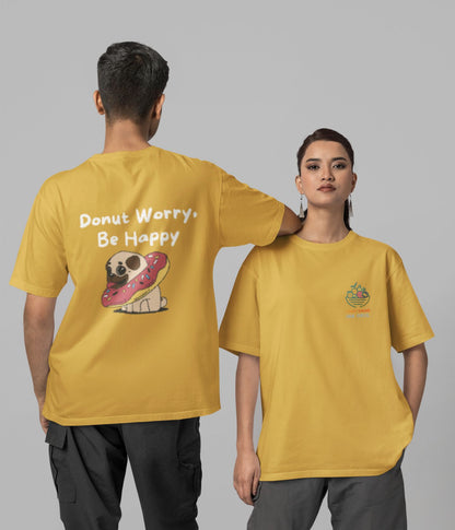 Donut Worry - Unisex Oversized Classic T-Shirt - Dark - aiink