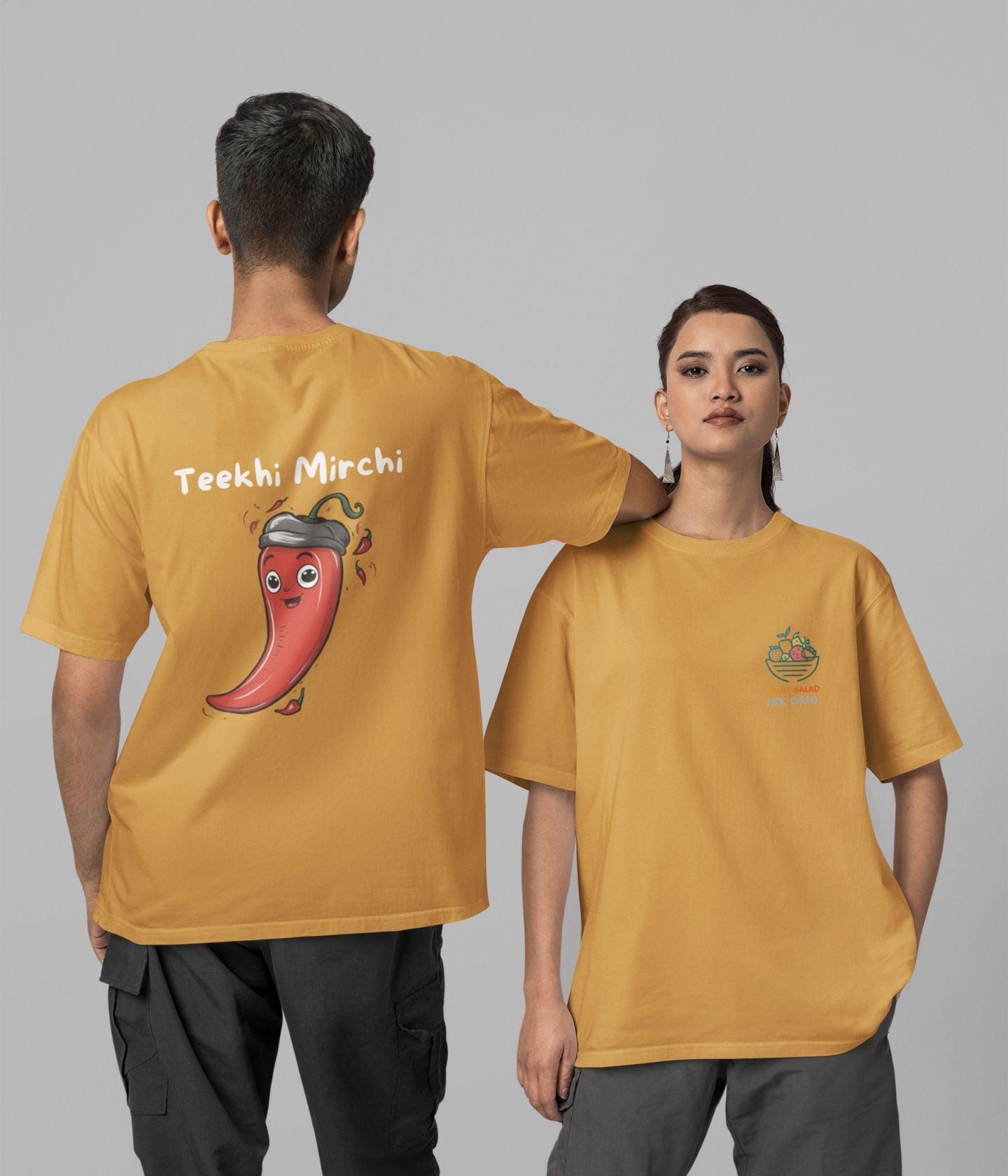 Teekhi Mirchi - Unisex Oversized Classic T-Shirt - Dark - aiink