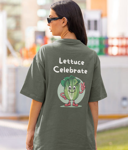 Lettuce Celebrate - Unisex Oversized Classic T-Shirt - Dark - aiink