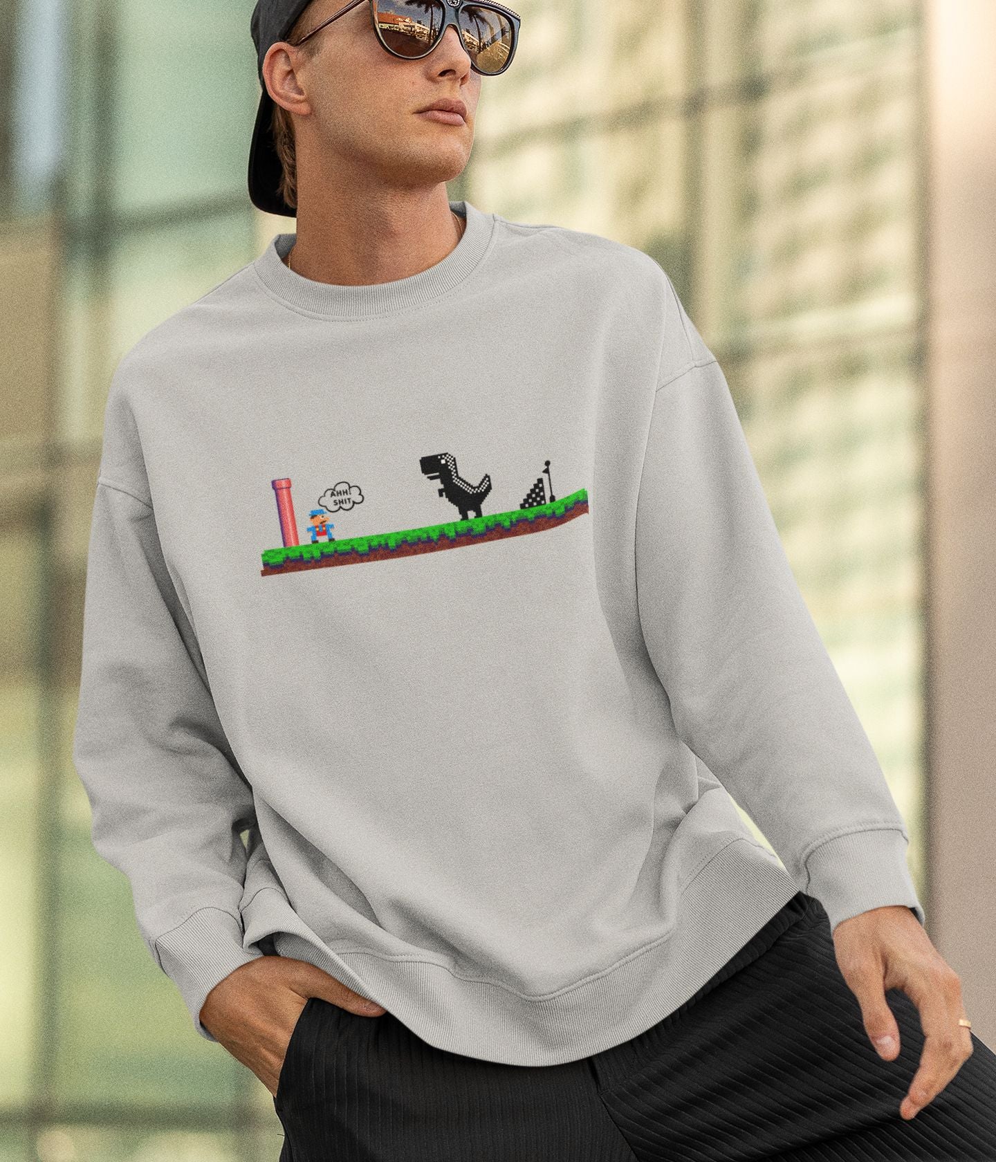 Mario Meets Dino - Unisex Sweatshirt