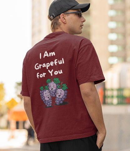 I Am So Grapeful For You - Unisex Oversized Classic T-Shirt - Dark - aiink