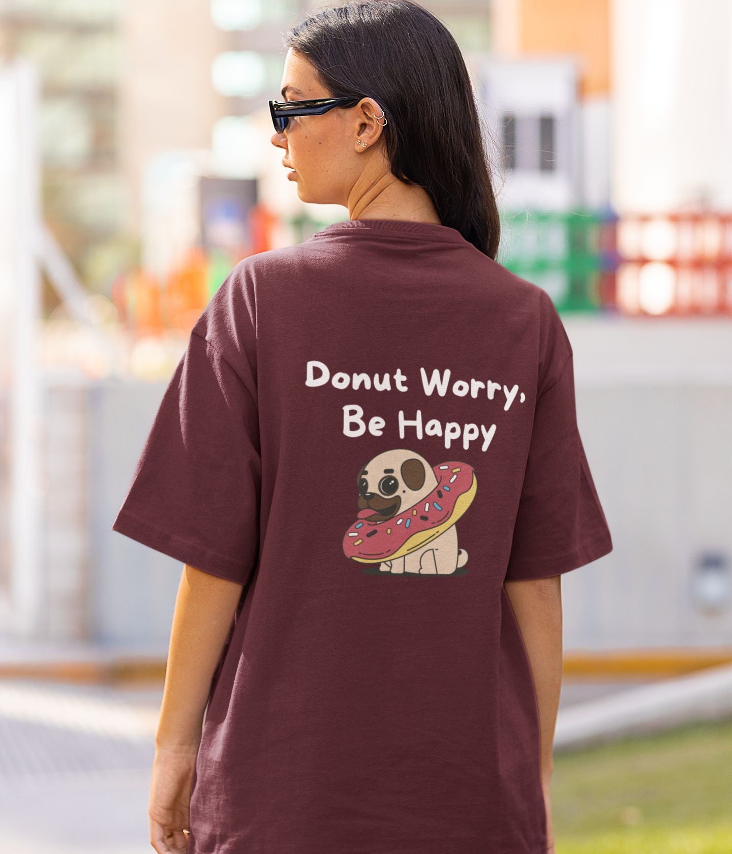 Donut Worry - Unisex Oversized Classic T-Shirt - Dark - aiink