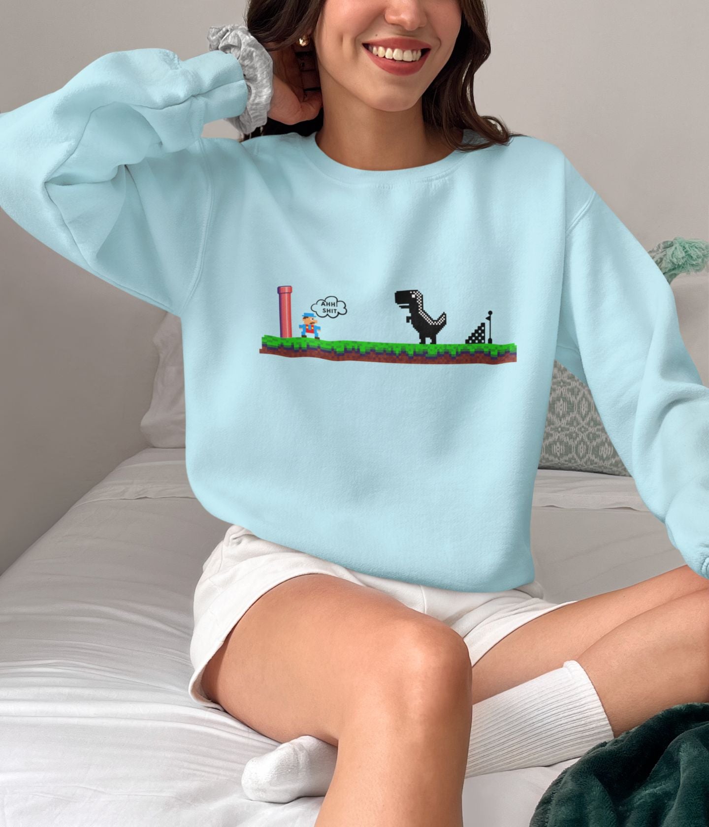 Mario Meets Dino - Unisex Sweatshirt