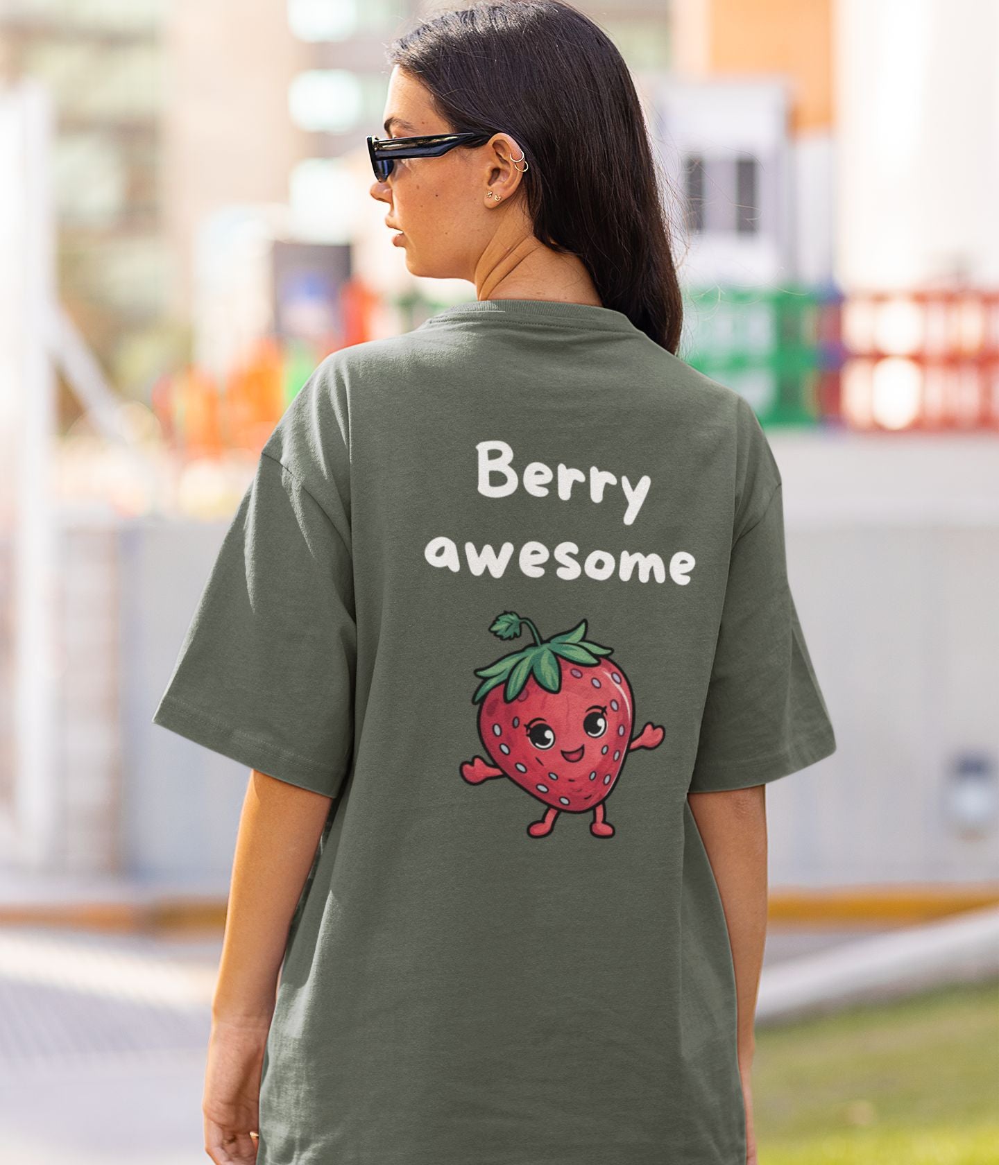 Berry Awesome  - Unisex Oversized Classic T-Shirt - Dark - aiink