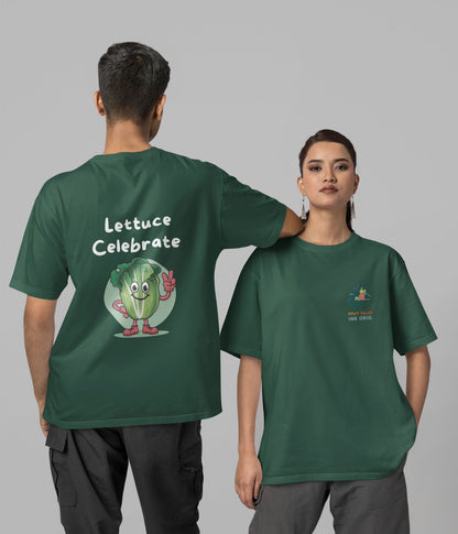 Lettuce Celebrate - Unisex Oversized Classic T-Shirt - Dark - aiink