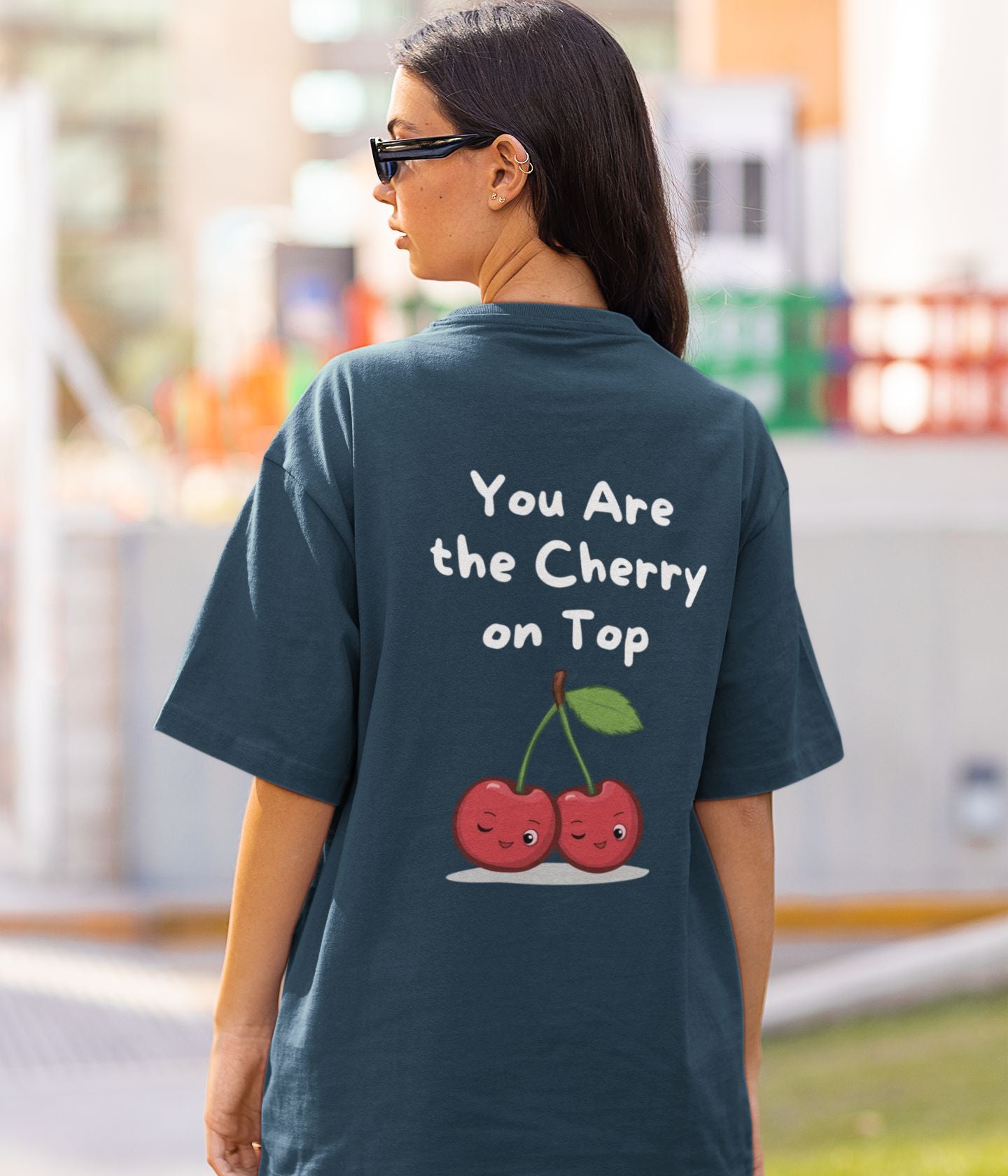 Cherry On Top - Unisex Oversized Classic T-Shirt - Dark - aiink