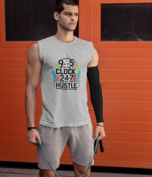 9-5 Hustle - Men's Gym Vest Light - aiink