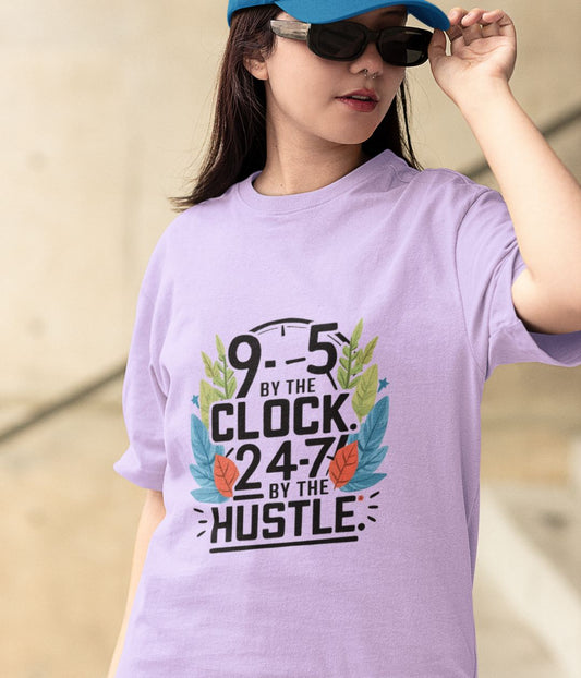 9-5 Hustle - Women's Terry Oversized T-Shirt - aiink