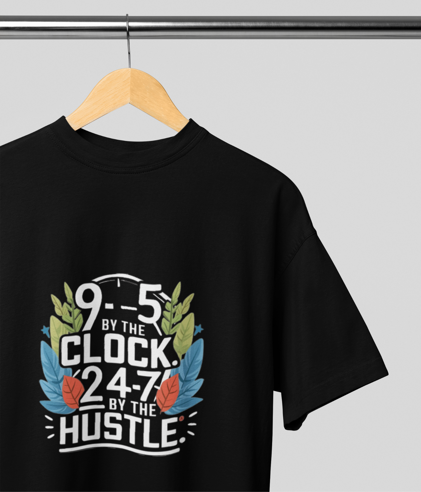 9-5 Hustle - Women's Terry Oversized T-Shirt Dark - aiink