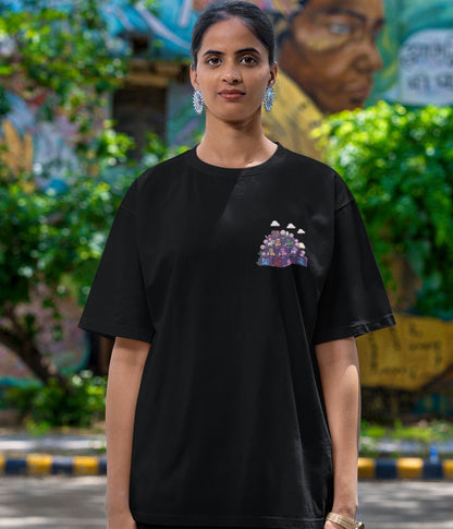 Pixel Zoo - Terry Oversized T-Shirt - Dark