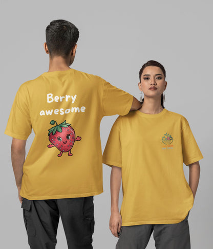 Berry Awesome  - Unisex Oversized Classic T-Shirt - Dark - aiink