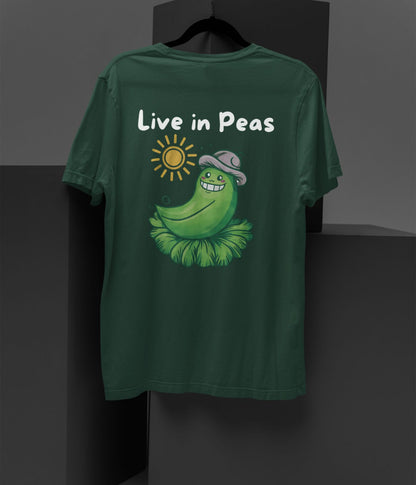 Live In Peas - Unisex Oversized Classic T-Shirt- Dark - aiink