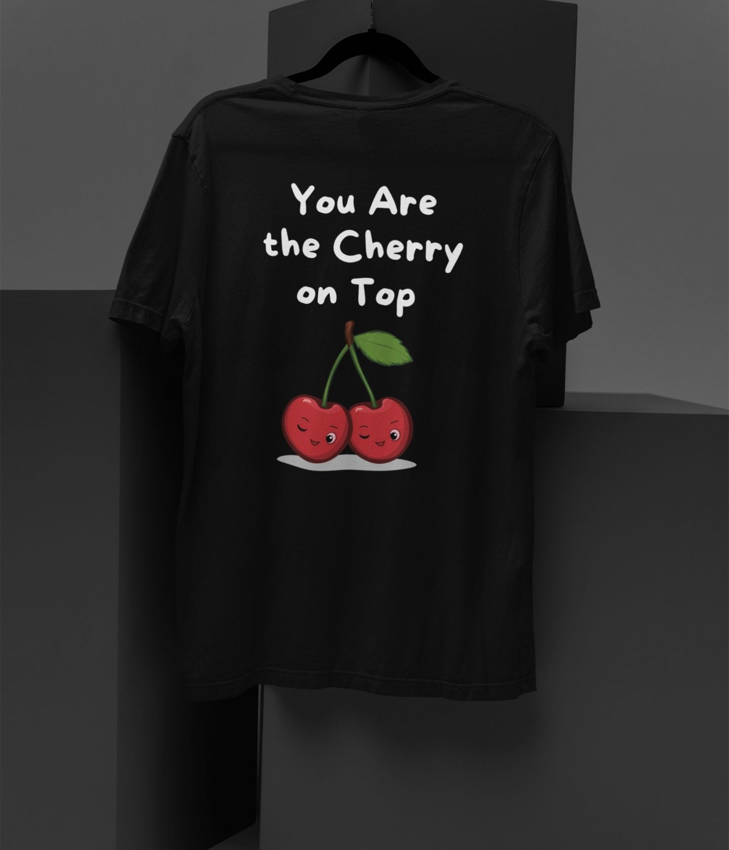 Cherry On Top - Terry Oversized T-Shirt - Dark - aiink