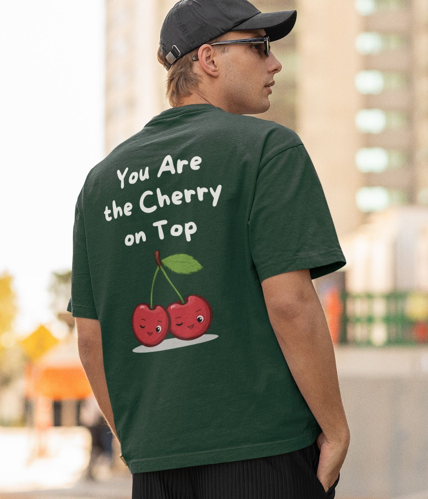 Cherry On Top - Unisex Oversized Classic T-Shirt - Dark - aiink