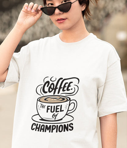 Coffee is a Fuel - Terry Cotton Oversized T-Shirt - aiink