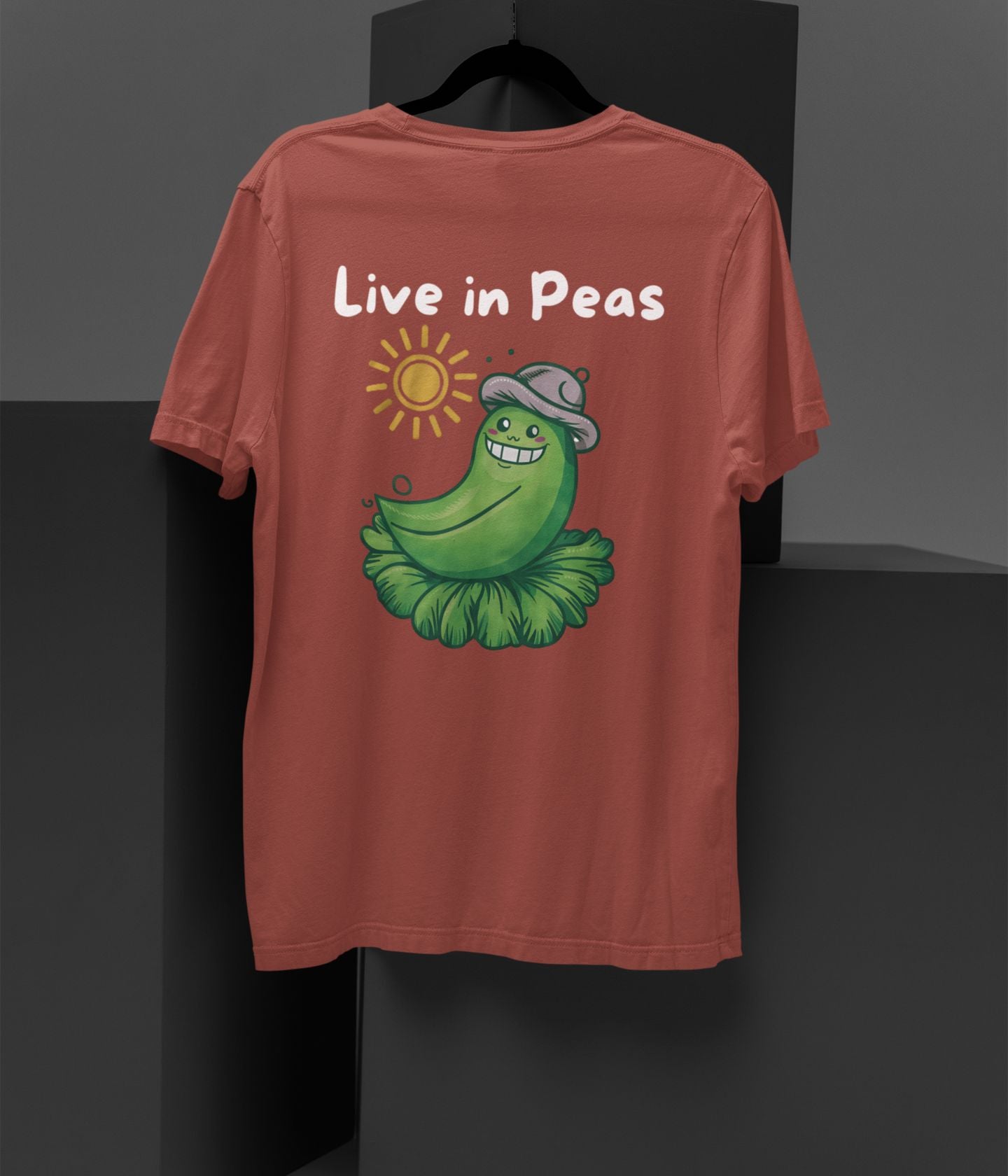 Live In Peas - Unisex Oversized Classic T-Shirt- Dark - aiink