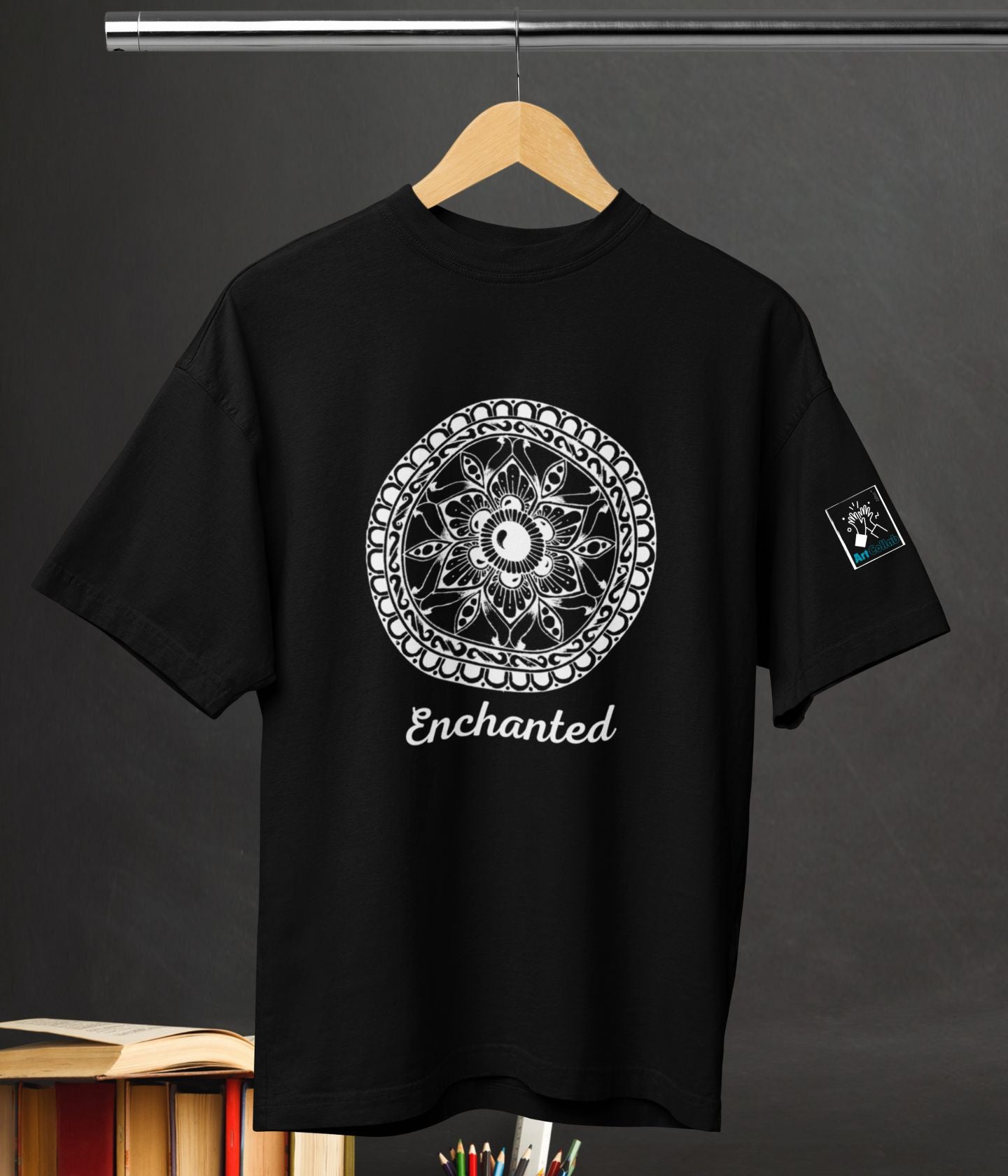 Enchanted - Terry Oversized T-Shirt - Dark - aiink