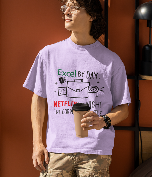 Excel - Netflix - Men's Terry Oversized T-Shirt - aiink