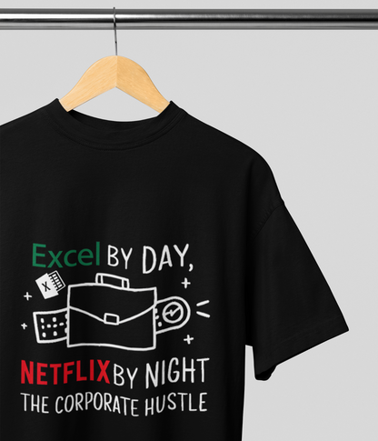 Excel Netflix - Men's Unisex Terry Oversized T-Shirt - Dark - aiink