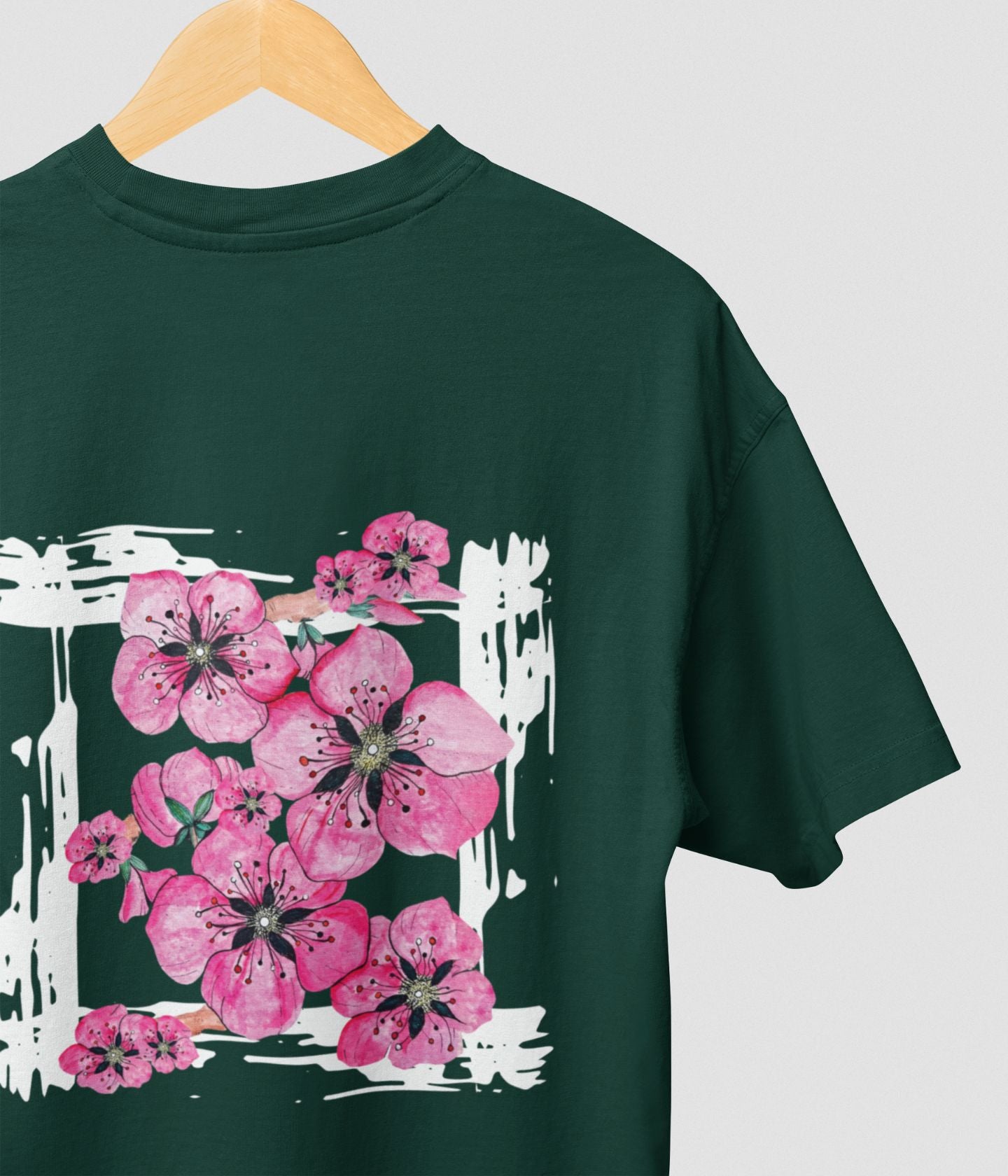 Flower Frame - Oversized Classic T-Shirt - Dark - aiink