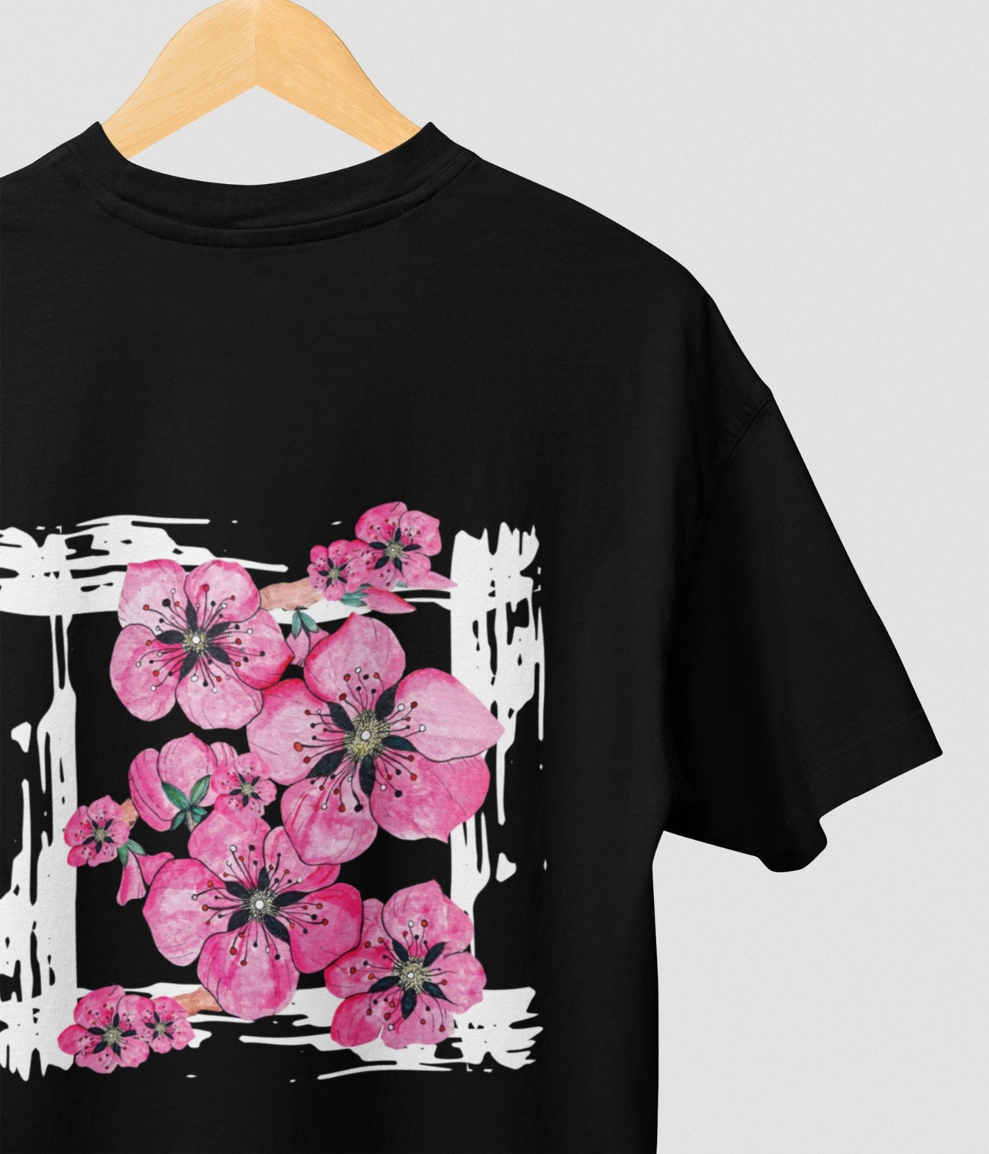 Flower Frame - Oversized Classic T-Shirt - Dark - aiink