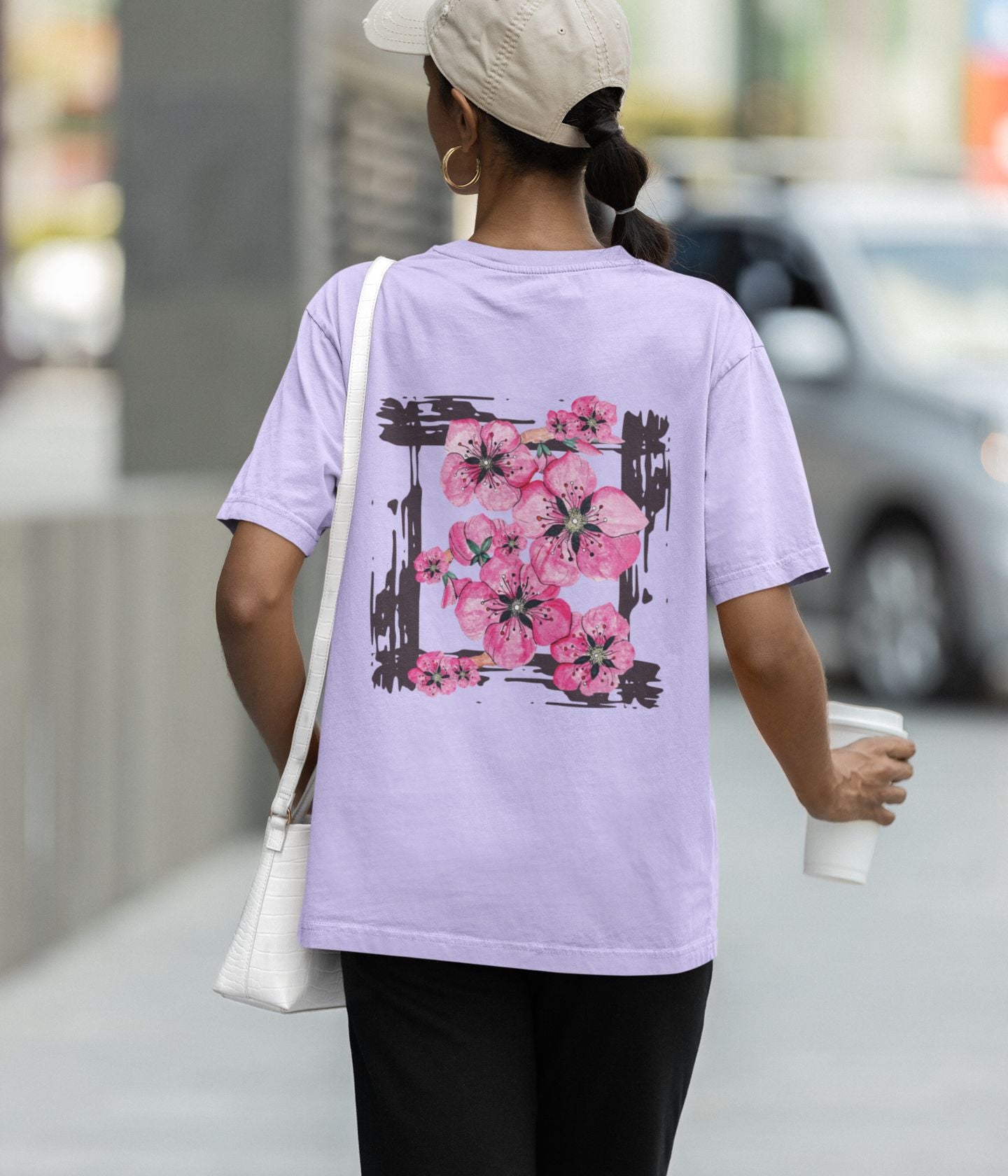 Flower Frame - Terry Oversized T-Shirt - aiink