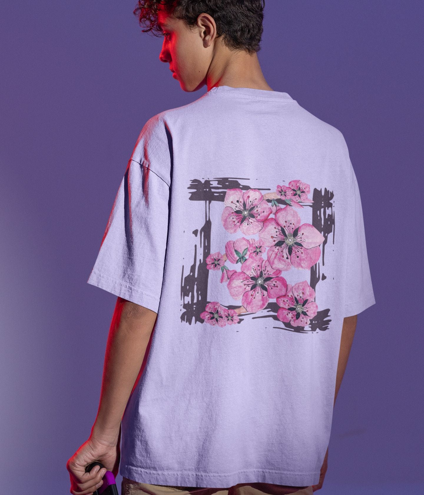 Flower Frame - Terry Oversized T-Shirt - aiink