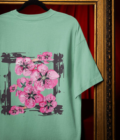 Flower Frame - Terry Oversized T-Shirt - aiink