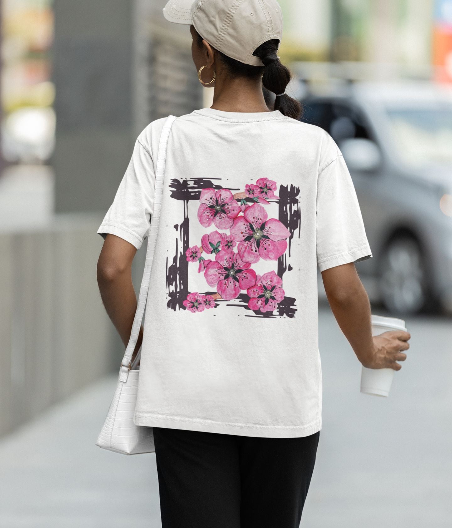 Flower Frame - Terry Oversized T-Shirt - aiink