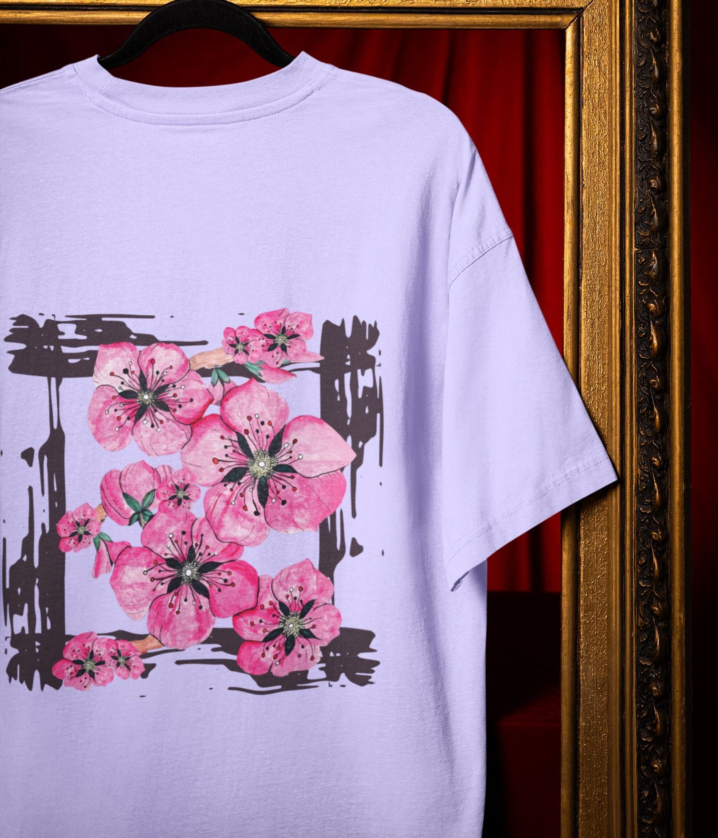 Flower Frame - Terry Oversized T-Shirt - aiink