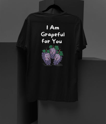 I Am Grapeful For You - Terry Oversized T-Shirt - Dark - aiink