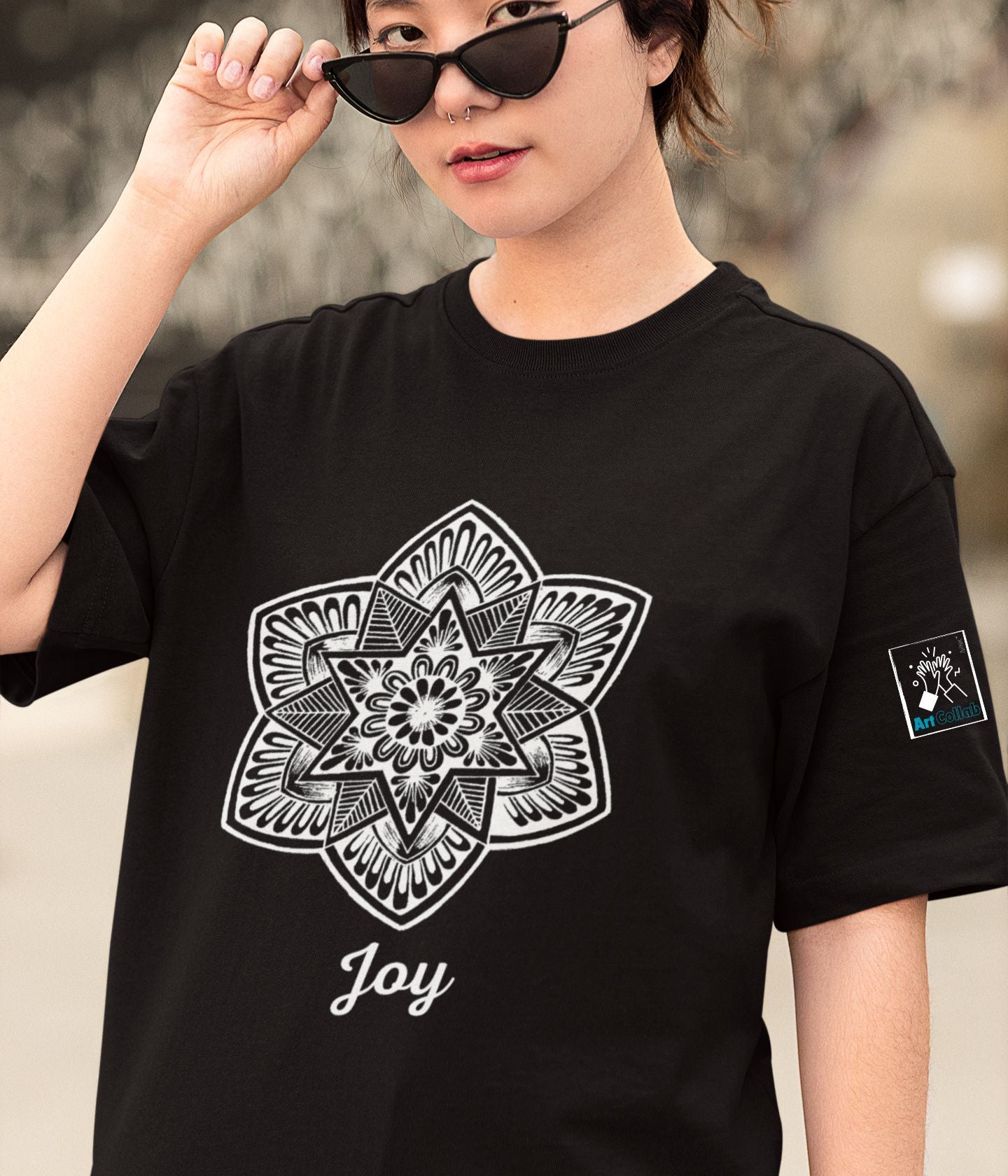 Joy - Terry Oversized T-Shirt - Dark - aiink