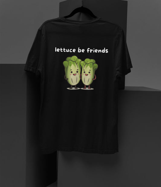 Lettuce Be Friends - Terry Oversized T-Shirt - Dark - aiink