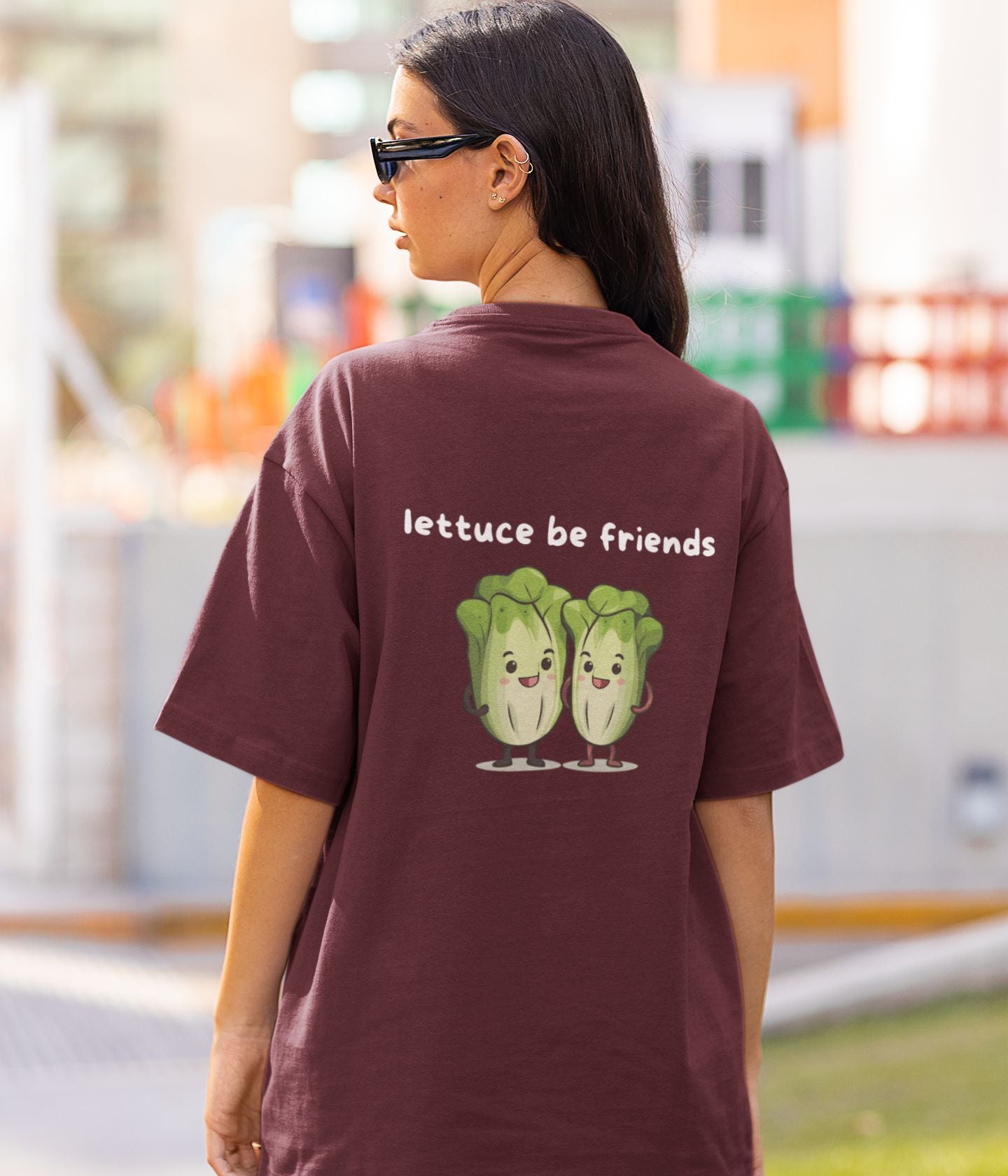 Lettuce Be Friends - Unisex Oversized Classic T-Shirt - Dark - aiink