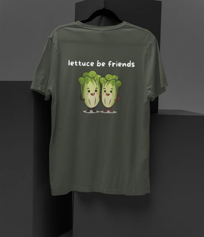 Lettuce Be Friends - Unisex Oversized Classic T-Shirt - Dark - aiink