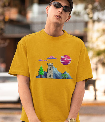 Lunar Castle - Oversized Classic T-Shirt Ai Ink™