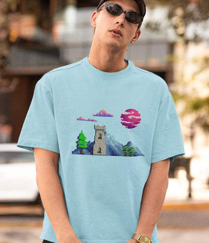 Lunar Castle - Oversized Classic T-Shirt Ai Ink™