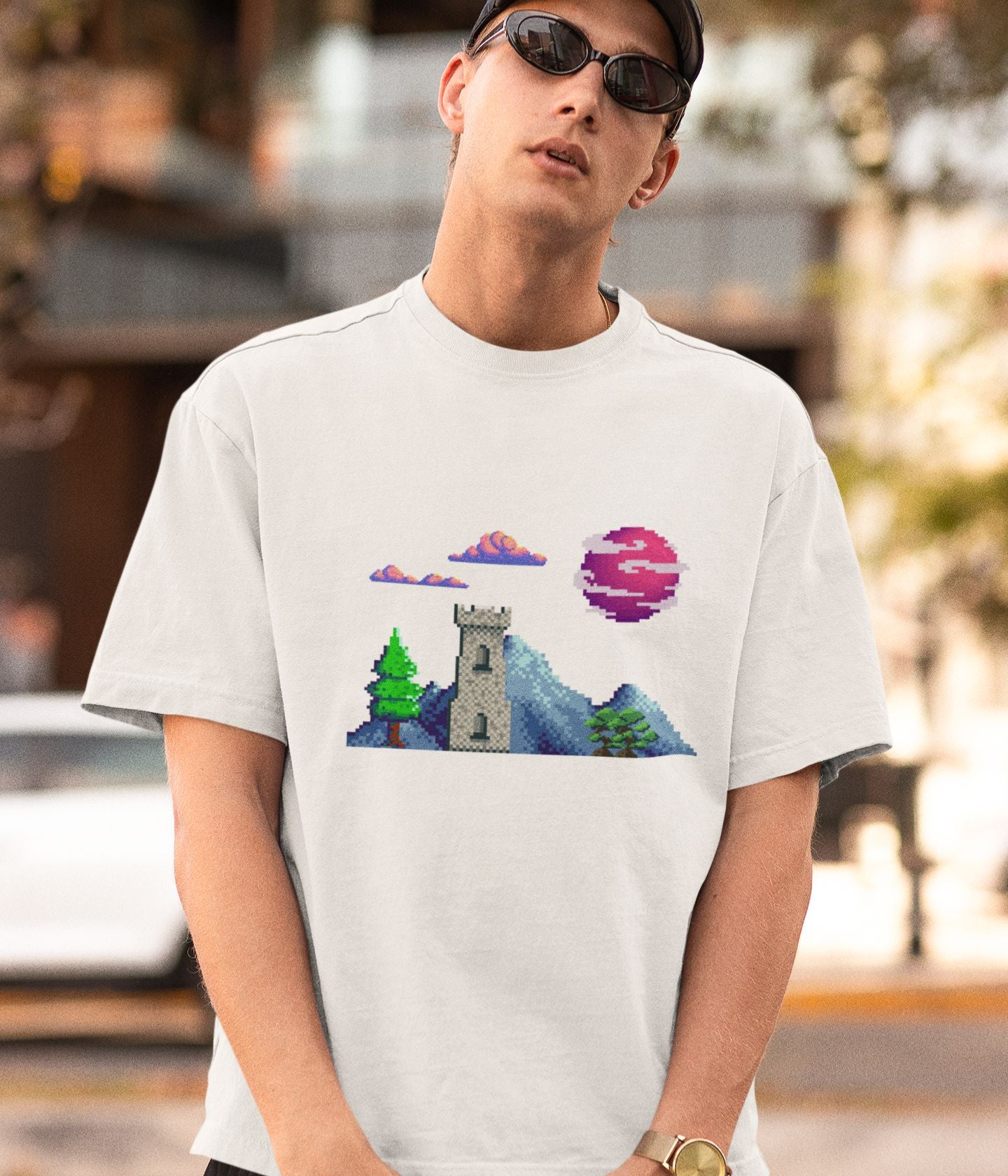 Lunar Castle - Oversized Classic T-Shirt Ai Ink™