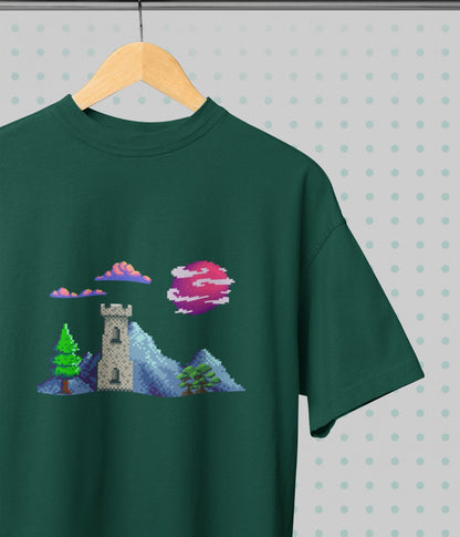 Lunar Castle - Oversized Classic T-Shirt - Dark Ai Ink™