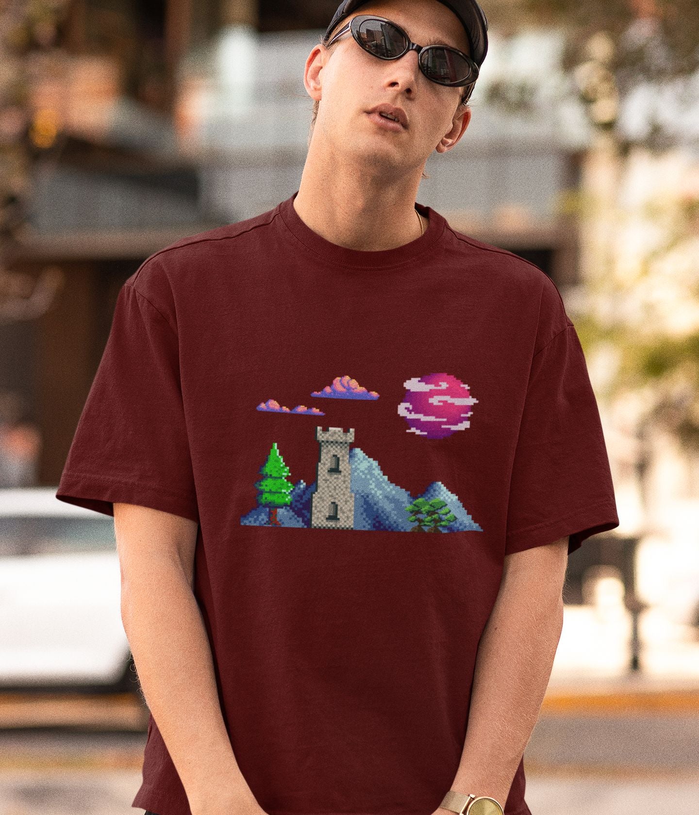 Lunar Castle - Oversized Classic T-Shirt - Dark Ai Ink™