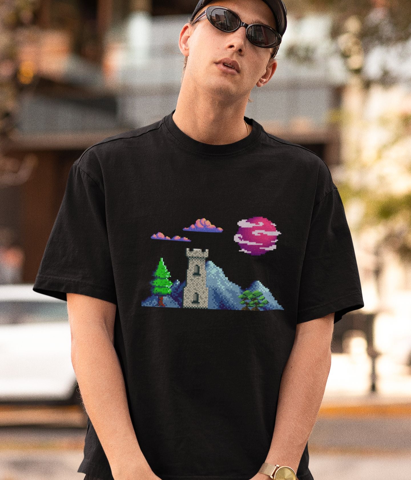 Lunar Castle - Oversized Classic T-Shirt - Dark Ai Ink™